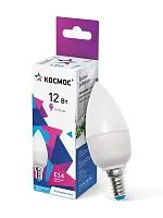 Лампа светодиодная 12Вт свеча 6500К холод. бел. E14 220В КОСМОС LkecLED12wCNE1465
