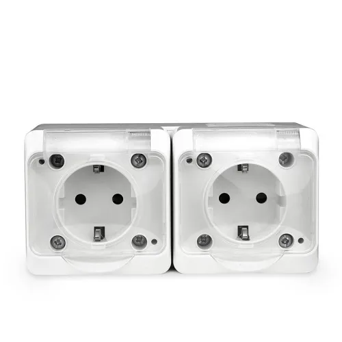 Розетка 2-м ОП Nix 16А IP54 250В с заземл. с прозр. крышкой бел. TOKOV ELECTRIC TKE-NX-R2Z-C01T-IP54 фото 3