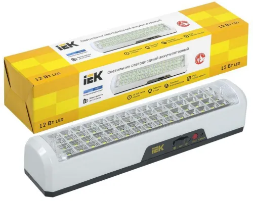 Светильник ДБА 3928 аккумулятор 15ч 12Вт IEK LDBA0-3928-60-K01 фото 2