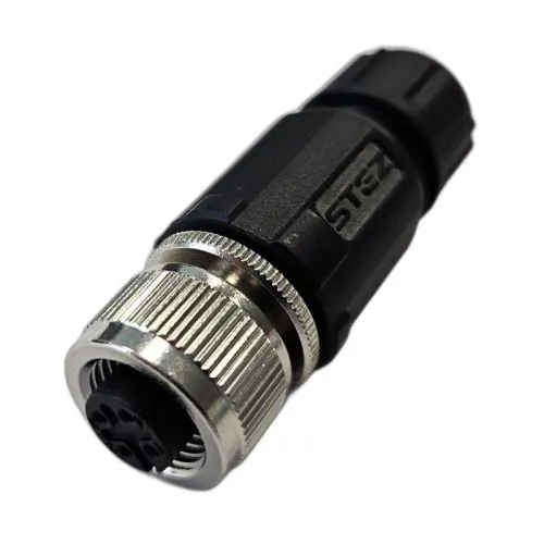 Разъем М12 4A гнездовой пайка пластик. прямой резьба PG7 каб. часть СЦМ120021-04A СТЭЗ 185200155