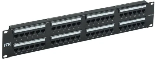 Патч-панель 2U кат.5E UTP 48 портов Dual IDC слайд лейбл ITK PP48-2UC5EU-D05L