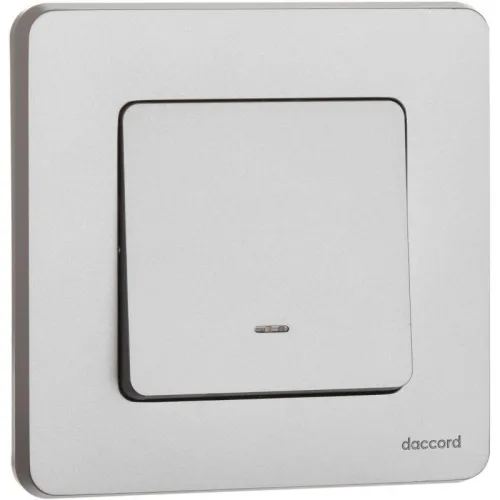 Переключатель 1-кл. Inspiria 10А IP20 250В 10AX с подсветкой/индикацией механизм алюм. IEK 673662 фото 5