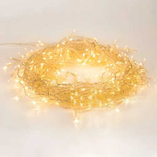 Гирлянда светодиодная "Светодиодный Дождь" 1.5х1м 96LED тепл. бел. 8Вт 230В IP20 с контроллером провод прозр. Neon-Night 235-026 фото 4