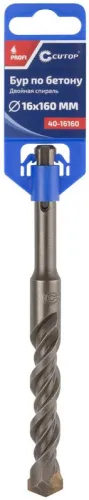 Бур по бетону Profi двойн. резьба SDS-Plus 16х160мм Cutop 40-16160 фото 2