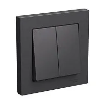 Выключатель 2-кл. AtlasDesign сх.5 10АХ в сборе базальт SE ATN001452