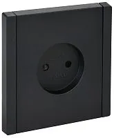 Розетка 1-м СП FORTE&PIANO FP117 10А без заземл. защ. шторки винт. крепл. черн. IEK FP-R13-10-K02