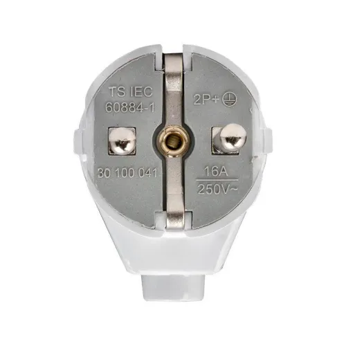 Вилка угловая 16А 250В усиленная с заземл. бел. PROxima EKF AVY16-10-r фото 5