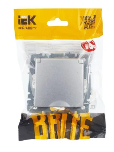 Розетка BRITE РСбш10-3-БрА 16А IP20 с заземл. защ. шторки с крышкой механизм алюм. IEK BR-R16-16-K47 фото 7