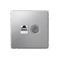 Розетка компьютерная + телевизионная 2-м СП ArtGallery RJ45 кат.5E + TV механизм алюм. SE GAL000389