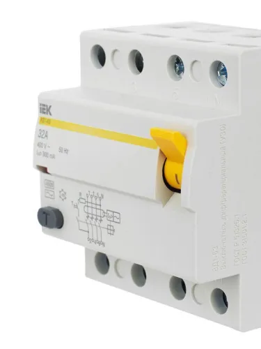 Выключатель дифференциального тока (УЗО) 4п 32А 300мА тип AC ВД1-63 KARAT IEK MDV10-4-032-300 фото 9