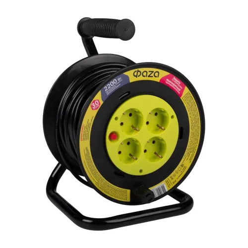 Удлинитель на катушке 4х30м с с заземл. CRG-04-3000 ФАZА 5063808 фото 9