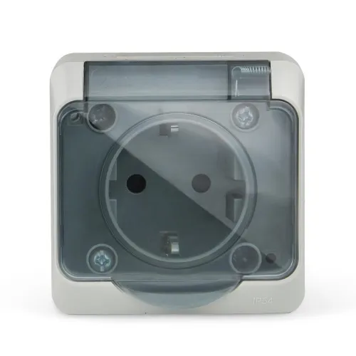 Розетка 1-м ОП Nix 16А IP54 250В с заземл. с прозр. крышкой сер. TOKOV ELECTRIC TKE-NX-R1Z-C06T-IP54 фото 6