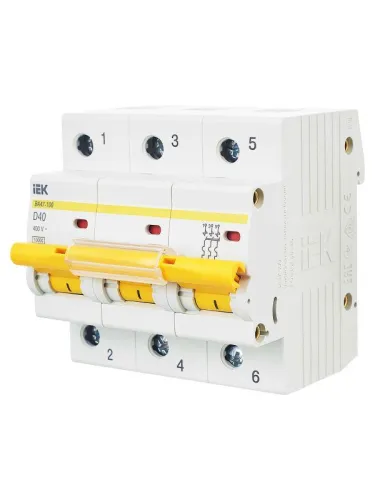 Выключатель автоматический модульный 3п D 40А 10кА ВА47-100 KARAT IEK MVA40-3-040-D фото 10