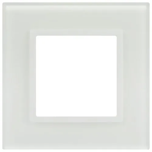 Рамка 1-м Elegance 14-5101-01М для розеток и выключателей стекло матов. бел. Эра Б0065832