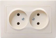 Розетка 2-м СП Кварта 10А IP20 без заземл. без защ. шторок крем. GENERICA ERK23-K33-10-DM