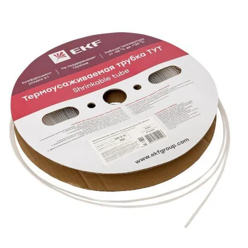 Трубка термоусадочная ТУТ 2/1 прозр. (уп.100м) PROxima EKF tut-2-tr фото 5