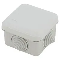Коробка распаячная KORz-70-70-40-4gv открытой установки 70х70х40мм защелк. крышка 4 вставл. сальника IP55 Эра Б0055758
