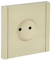 Розетка 1-м СП FORTE&PIANO FP417 10А без заземл. защ. шторки винт. крепл. ваниль IEK FP-R13-10-K10