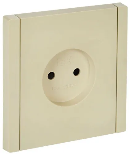 Розетка 1-м СП FORTE&PIANO FP417 10А без заземл. защ. шторки винт. крепл. ваниль IEK FP-R13-10-K10