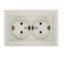 Розетка 2-м СП Бриллиант 16А IP20 с заземл. сл. кость UNIVersal 7948752