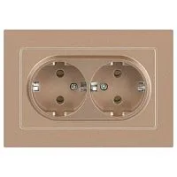 Розетка 2-м СП Accent 6-205-04 16А IP20 250В 2P+E Schuko AL/CU шампань Intro Б0063492