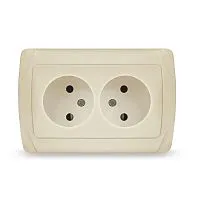 Розетка 2-м СП Маргарита 16А IP20 без заземл. сл.кость (ivory) UNIVersal М0102-I