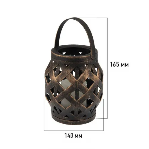 Фонарь декоративный 14х14х16.5см тепл. бел. со свечкой корпус плетеный бронз. Neon-Night 513-055 фото 5