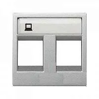Накладка для 2-х суппортов/разъемов типа 2017... и/или 2018... 2-мод. серия Zenit серебр. ABB 2CLA221820N1301