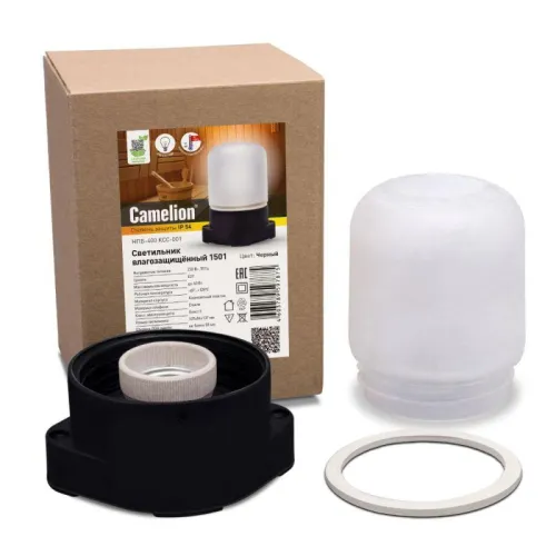 Светильник 1501 до 125 оС НПБ-400 КСС-001 230В 60Вт черн. Camelion 15261 фото 2