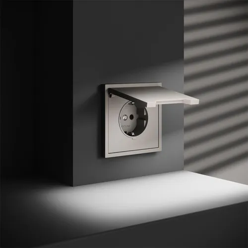 Розетка 1-м СП S70 16А с заземл. защ. шторки + крышка механизм кашемир Voltum VLS040303 фото 6