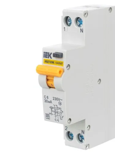 Выключатель автоматический дифференциального тока C 6А 30мА тип A АВДТ32ML KARAT IEK MVD12-1-006-C-030-A фото 11