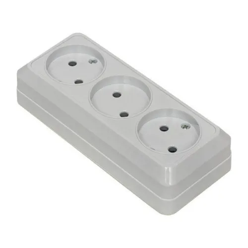 Розетка 3-м ОП Рим 10А IP20 без заземл. бел. EKF ENR10-202-10 фото 7