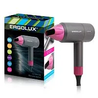 Фен 1200 Вт 220-240В ELX-HD09-C08 сер./роз. Ergolux 15207