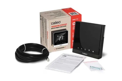 Терморегулятор C732 встраиваемый цифровой 3.5кВт черн. CALEO 0К-00000781 фото 4