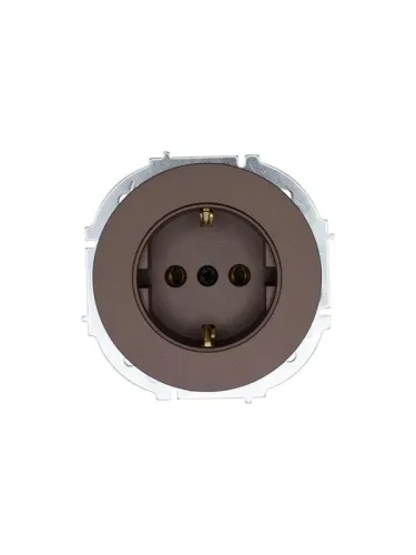 Розетка 1-м OSEN IP20 16А с заземл. ПБТ механизм шоколад LEZARD 743-7388-122B