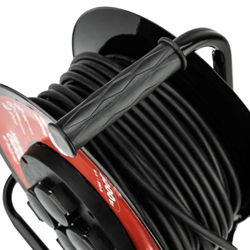 Удлинитель на метал. катушке 4х30м с заземл. IP44 КГ 3х2.5кв.мм с выключателем с защ. крышками Rexant 13-5014 фото 3