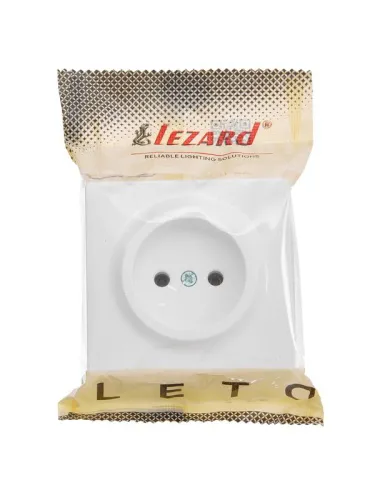 Розетка 1-м ОП LETO без заземл. ПБТ бел. LEZARD 752-0200-121B фото 4