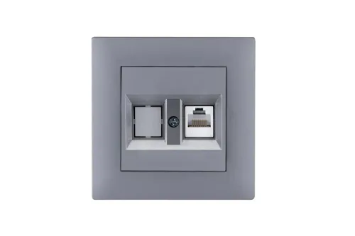 Розетка компьютерная CAT 5+гнездо KareaRIZZ STAR сер. Makel 88065035