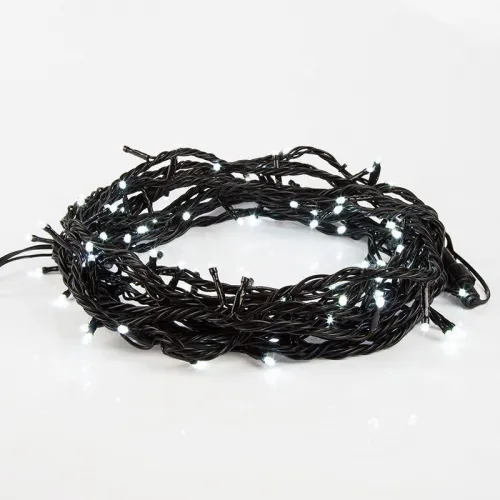 Гирлянда светодиодная "Твинкл Лайт" 10м 100LED бел. 10Вт 220В IP65 с контроллером 8 режимов провод ПВХ черн. Neon-Night 303-135 фото 4