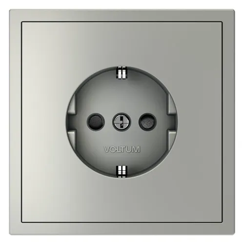 Розетка 1-м СП S70 16А с заземл. защ. шторки механизм сталь Voltum VLS040205 фото 7