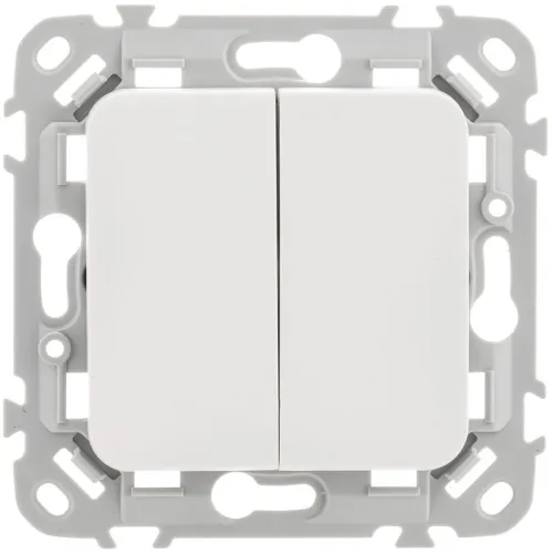 Выключатель 2-кл. СП FLITE ВС12-1-0-ФлБ 10А механизм бел. IEK FI-V20-0-10-1-K01 фото 2