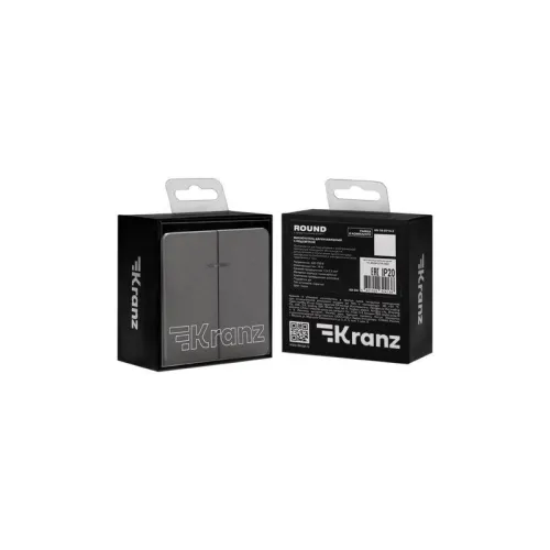 Выключатель 2-кл. СП ROUND MIELE 10А с подсветкой титан Kranz KR-78-0714-2 фото 7