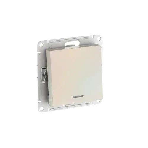 Переключатель 1-кл. AtlasDesign (сх. 6а) 10AX с подсветкой быстрозажим. клем. механизм жемчуж. SE ATN000463S