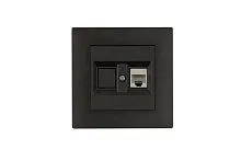 Розетка компьютерная CAT 5+гнездо Karea RIZZ STAR дым. металлик Makel 88050035