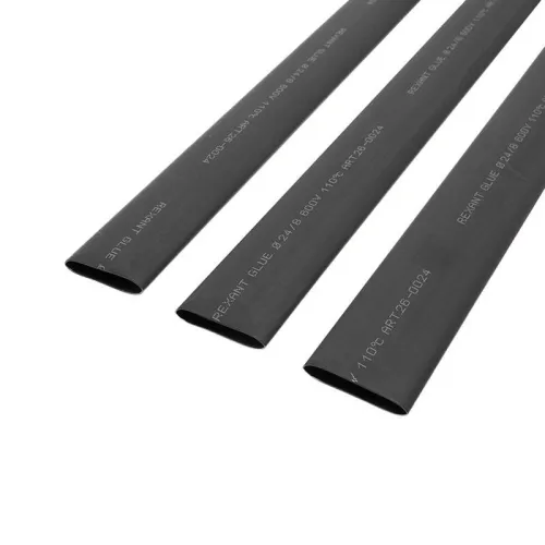 Трубка термоусадочная двустенная клеевая 24/8 (3:1) черн. 1м Rexant 26-0024 фото 4