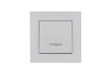 Выключатель 1-клав. с подсветкой Karea RIZZ бел. Makel 88001021