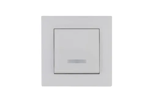Выключатель 1-клав. с подсветкой Karea RIZZ бел. Makel 88001021
