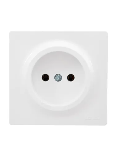 Розетка 1-м ОП LETO без заземл. ПБТ бел. LEZARD 752-0200-121B