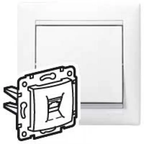 Розетка компьютерная 1-м СП Valena RJ45 ISDN/интернет 8 контакт. механизм бел. Leg 774441