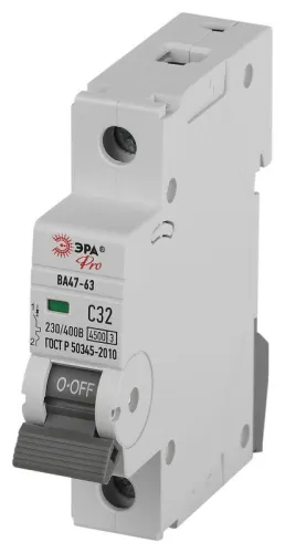 Выключатель автоматический 1п C 32А 4.5кА ВА47-63 PRO ЭРА Б0059410